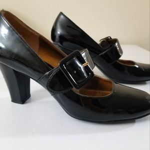 Etienne Aigner Black Patent Leather Mary Janes Size 8